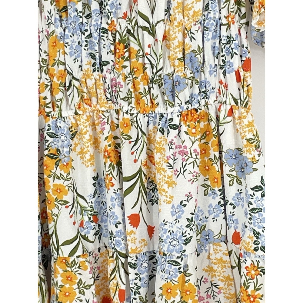 Liberty Love Women Dress Size XXL Floral Babydoll Mini Lagenlook Peasant Smocked - Picture 8 of 15